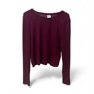Jo & Co Size Medium T-Shirt Women's Burgundy Red Long Sleeve Casual Shirt